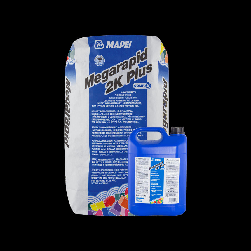 Lim Mapei Megarapid 2K Plus Grå, Sett A+B 25kg