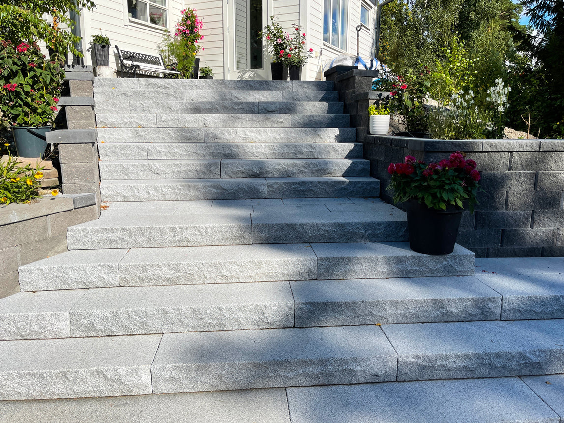 Steintrapp Bergama Granitt Villa14 Grå