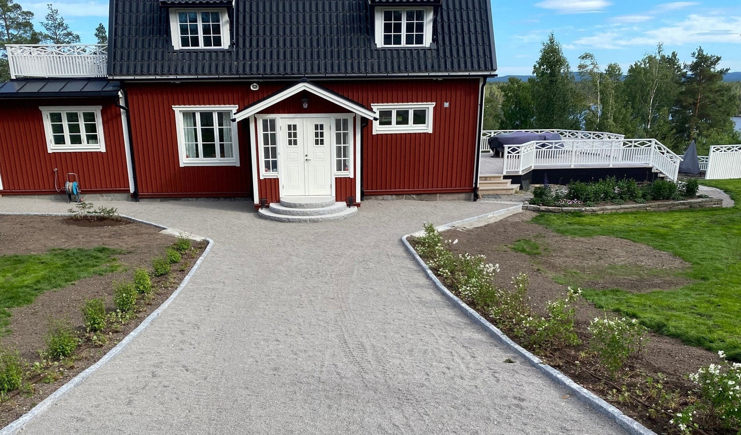 Entrétrapp Bergama Granitt Grå Rund 1100x550x150
