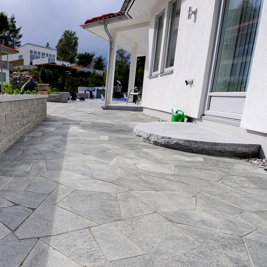 Entrétrapp Bergama Granitt Grå Rund 1100x550x150