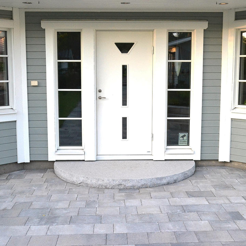 Entrétrapp Bergama Granitt Grå Rund 1100x550x150