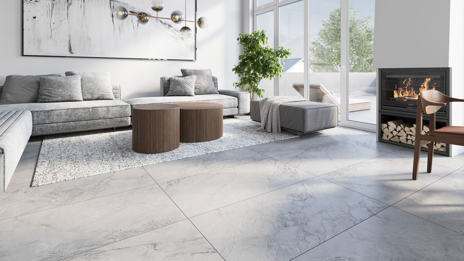 Sandby Sølv Flis 120x60