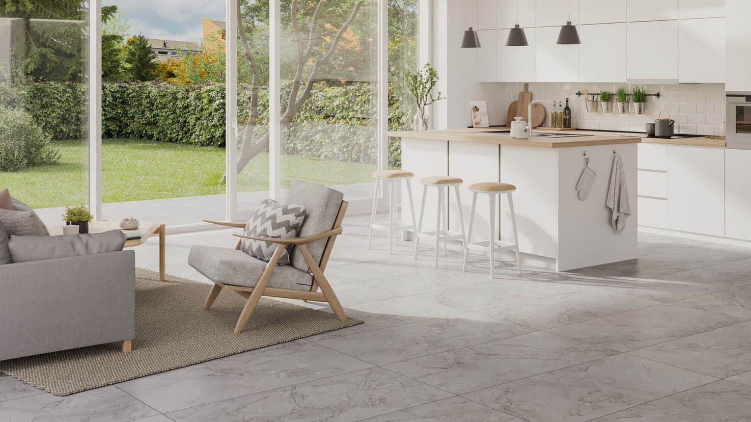 Sandby Sølv Flis 120x60