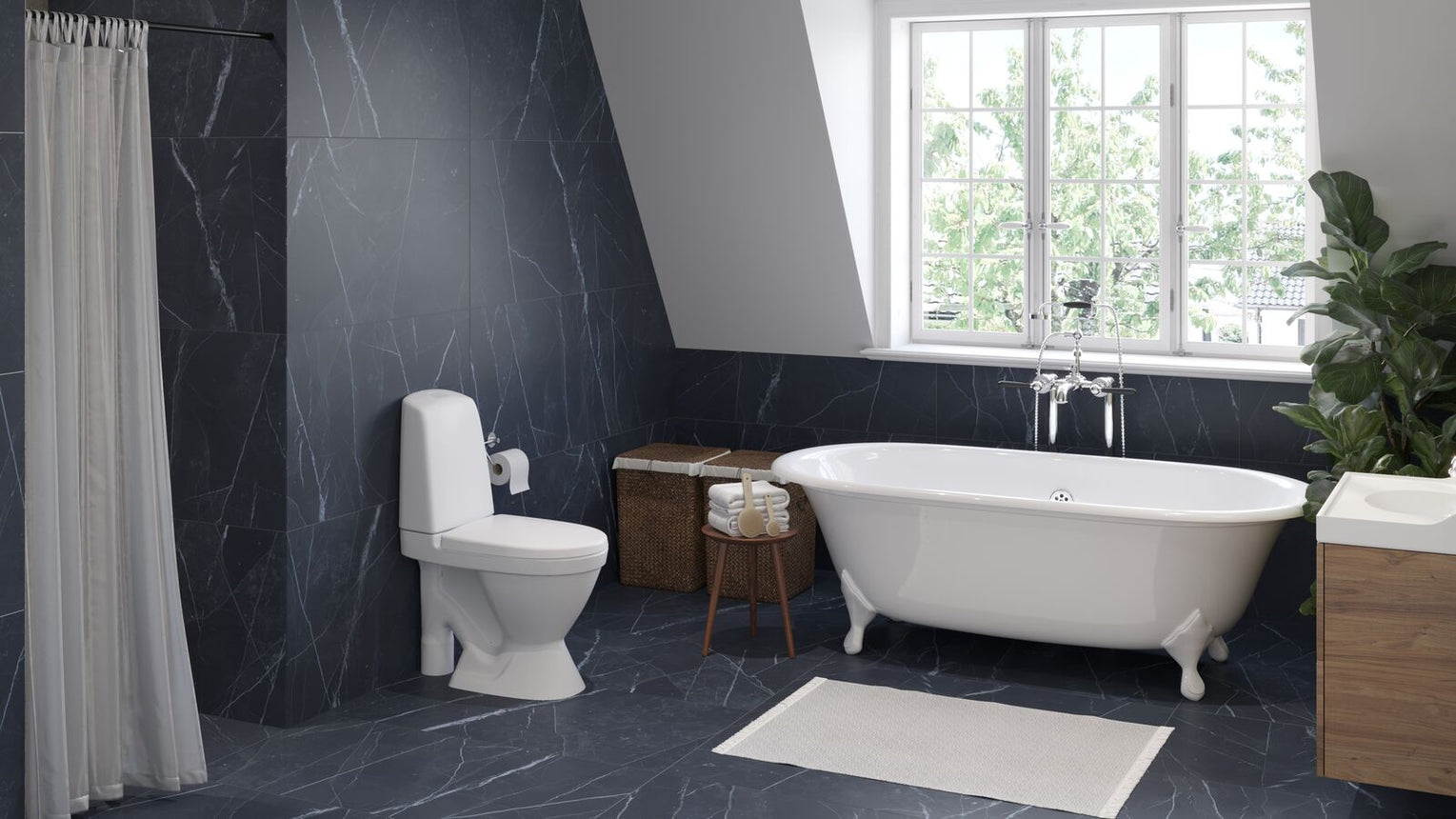 Sandby Svart Flis 120x60