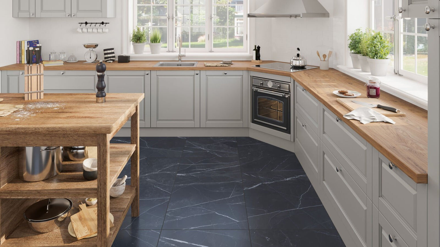 Sandby Svart Flis 120x60